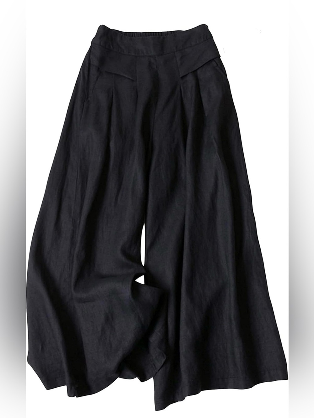 Womens Culottes Linen Cropped Wide Leg Palazzo Pants Trousers